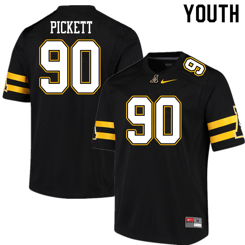 Youth #90 Dorian Pickett Appalachian State Mountaineers College Football Jerseys Sale-Black - Click Image to Close